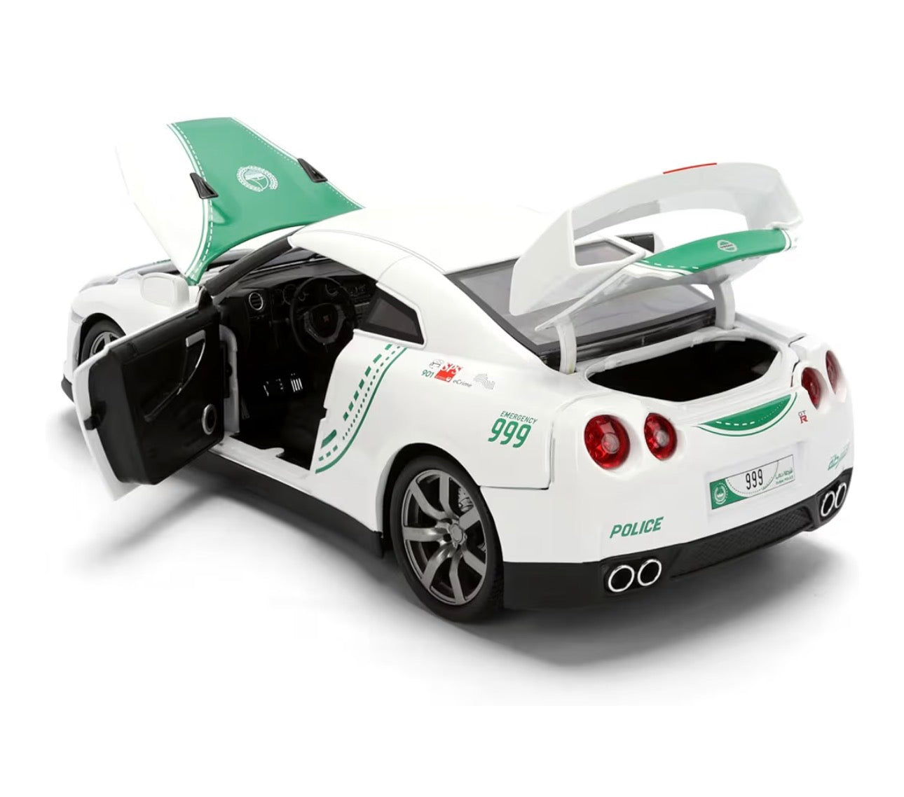 Metal 2009 Nissan GT-R (R35) Dubai Police Die-Cast Car (1:18, White)